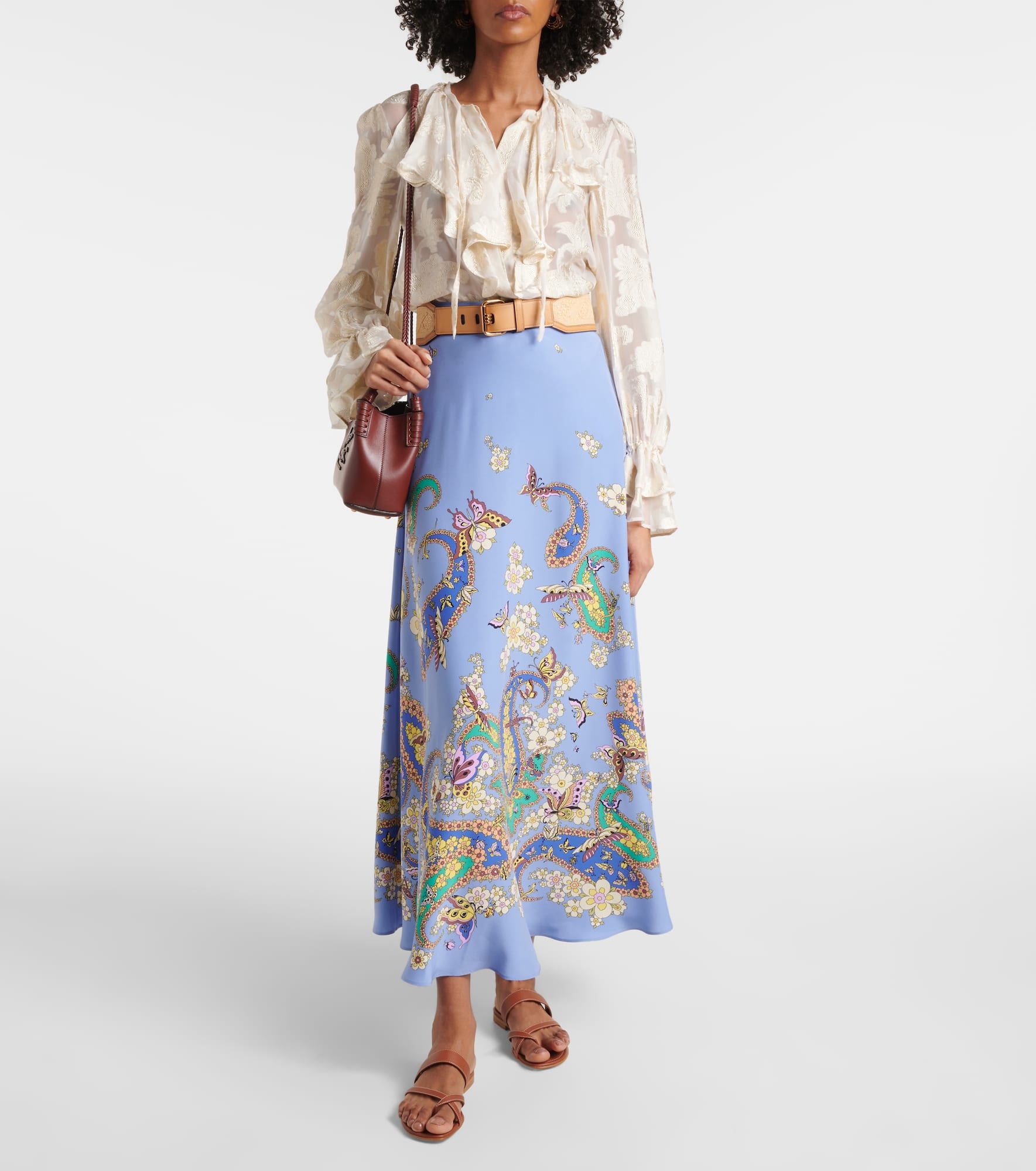 Floral silk maxi skirt - 2