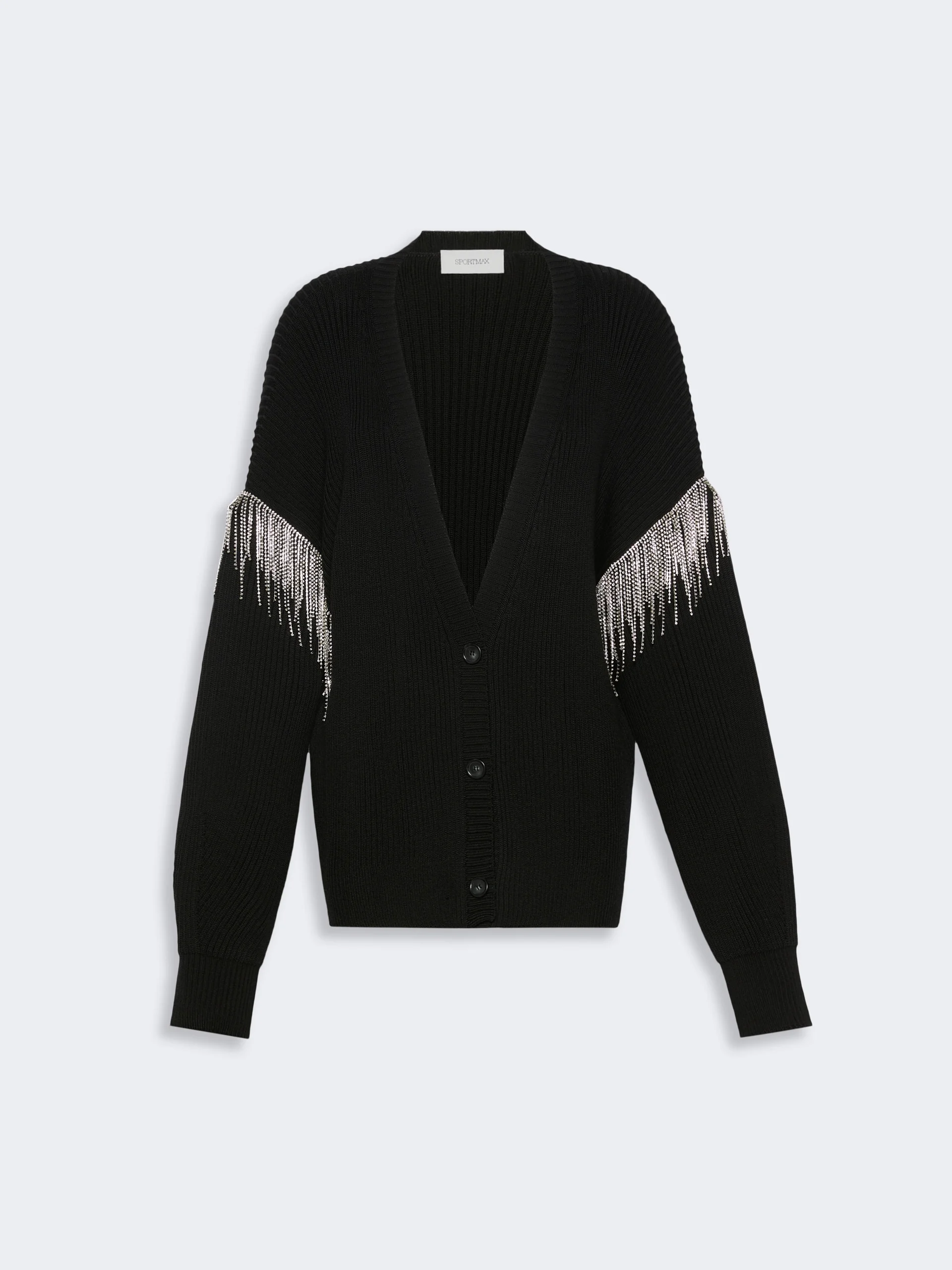PAGINE Oversized pure wool cardigan - BLACK - 1