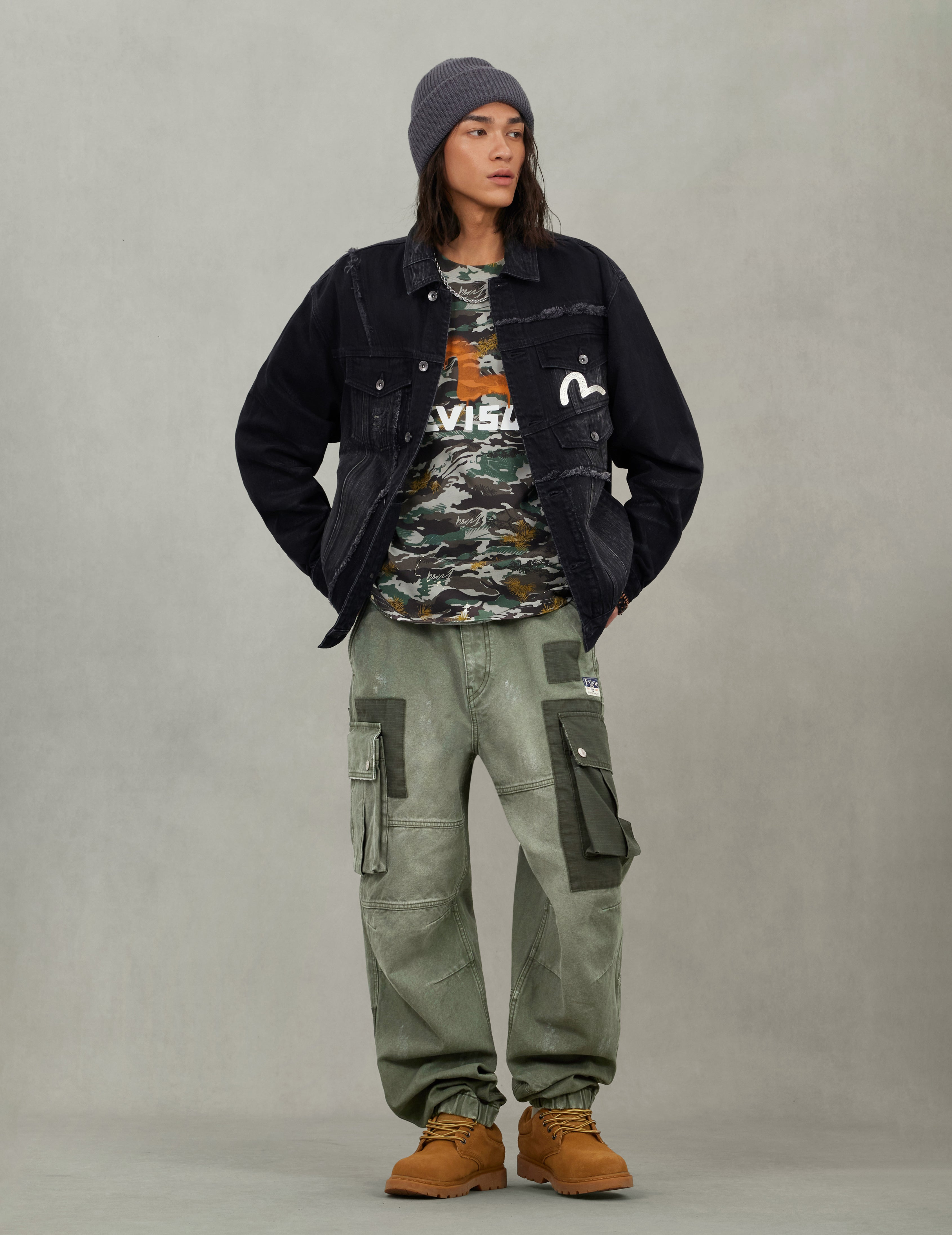 Multi-Pocket Relax Fit Washed Denim Jacket - 5