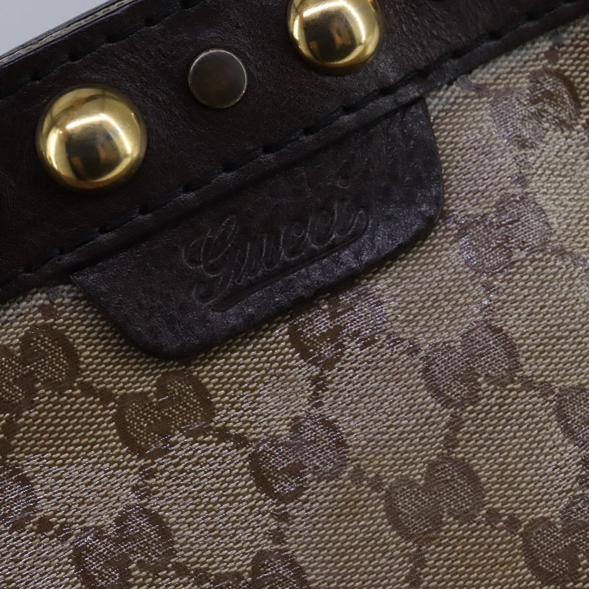 GUCCI GG Crystal Tote Bag Coated Canvas Beige Gold - 10