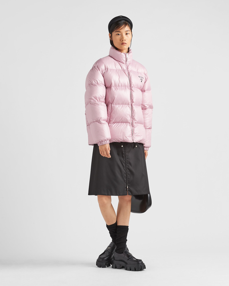 Prada Re-Nylon hooded down jacket outlook