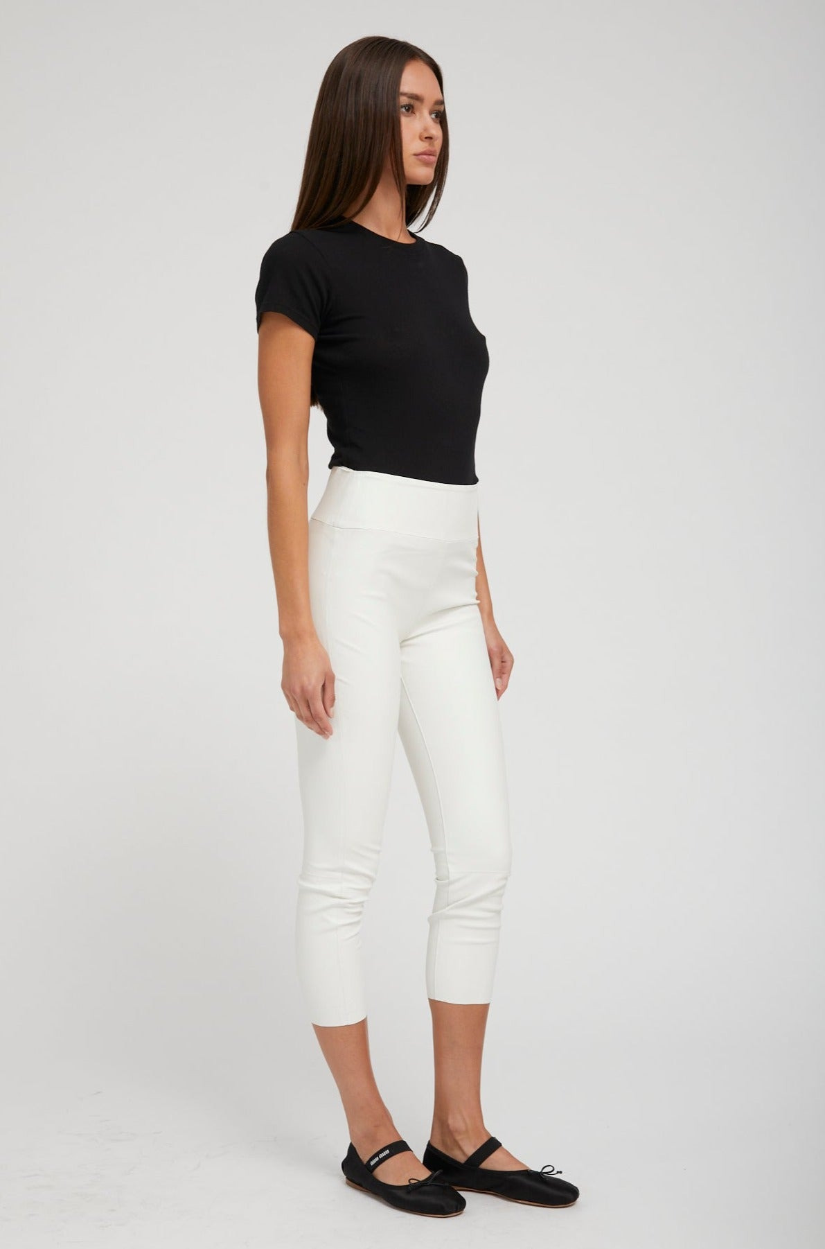 WHITE LEATHER CROP - 3