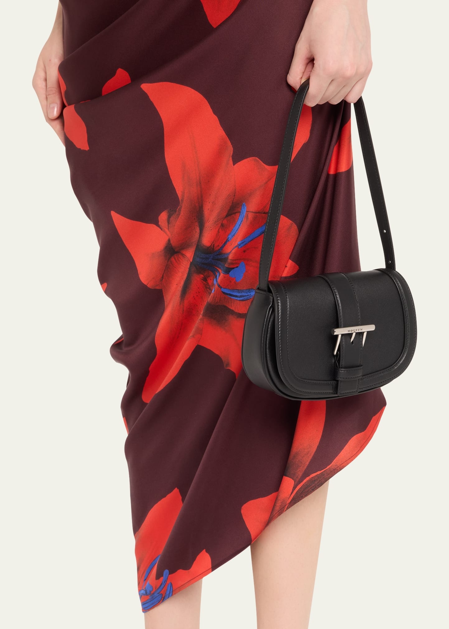Mini T Bar Leather Saddle Crossbody Bag - 2