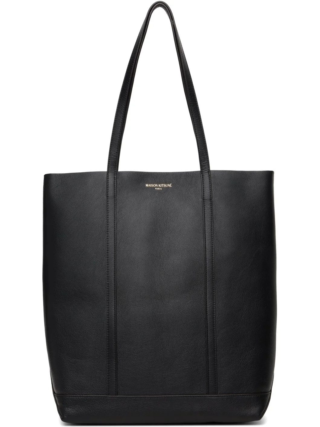 Black 'Maison Kitsuné Paris' Leather Tote - 1