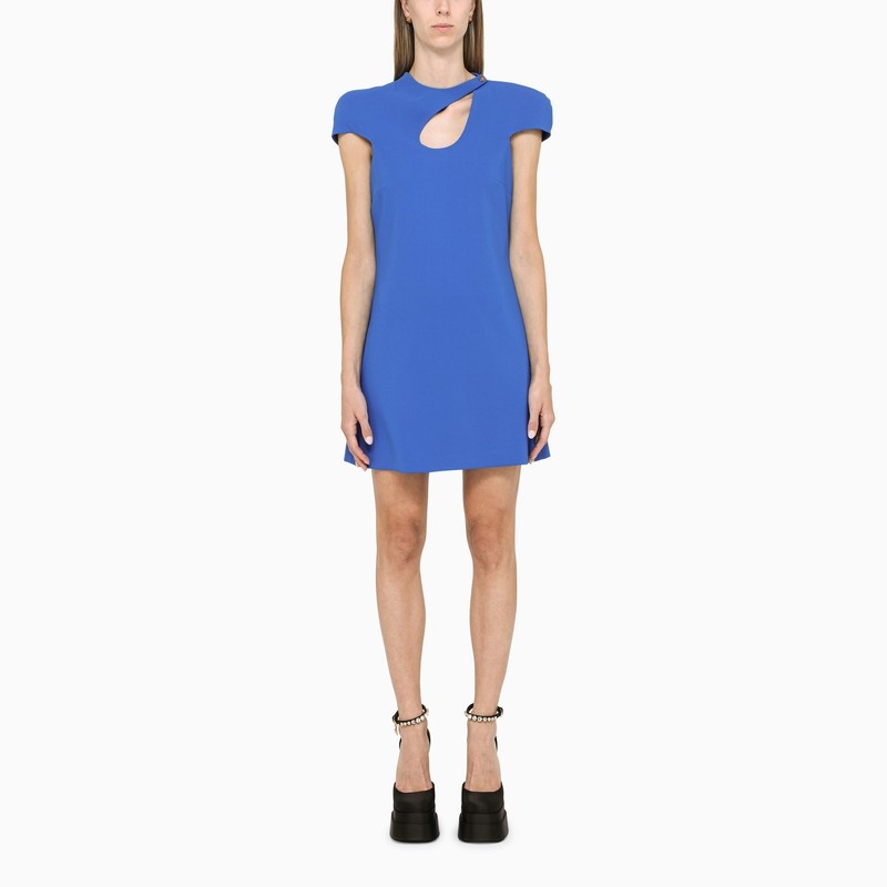 Versace Short Blue Cut-Out Dress Women - 1