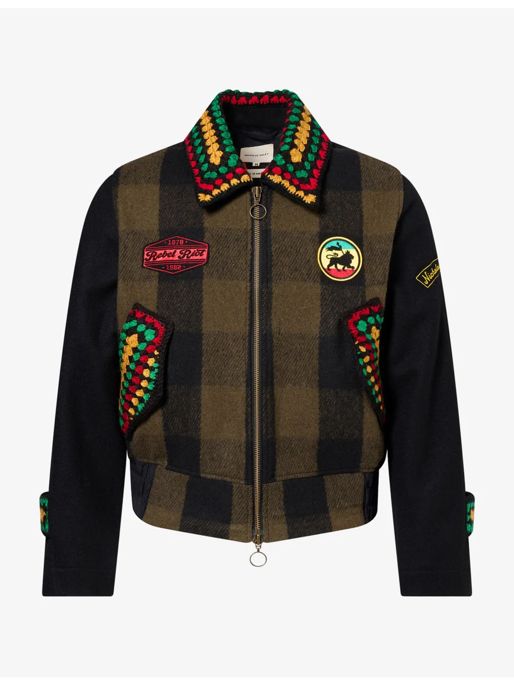 Rebel Riot Patchwork Wool Jacket - 1