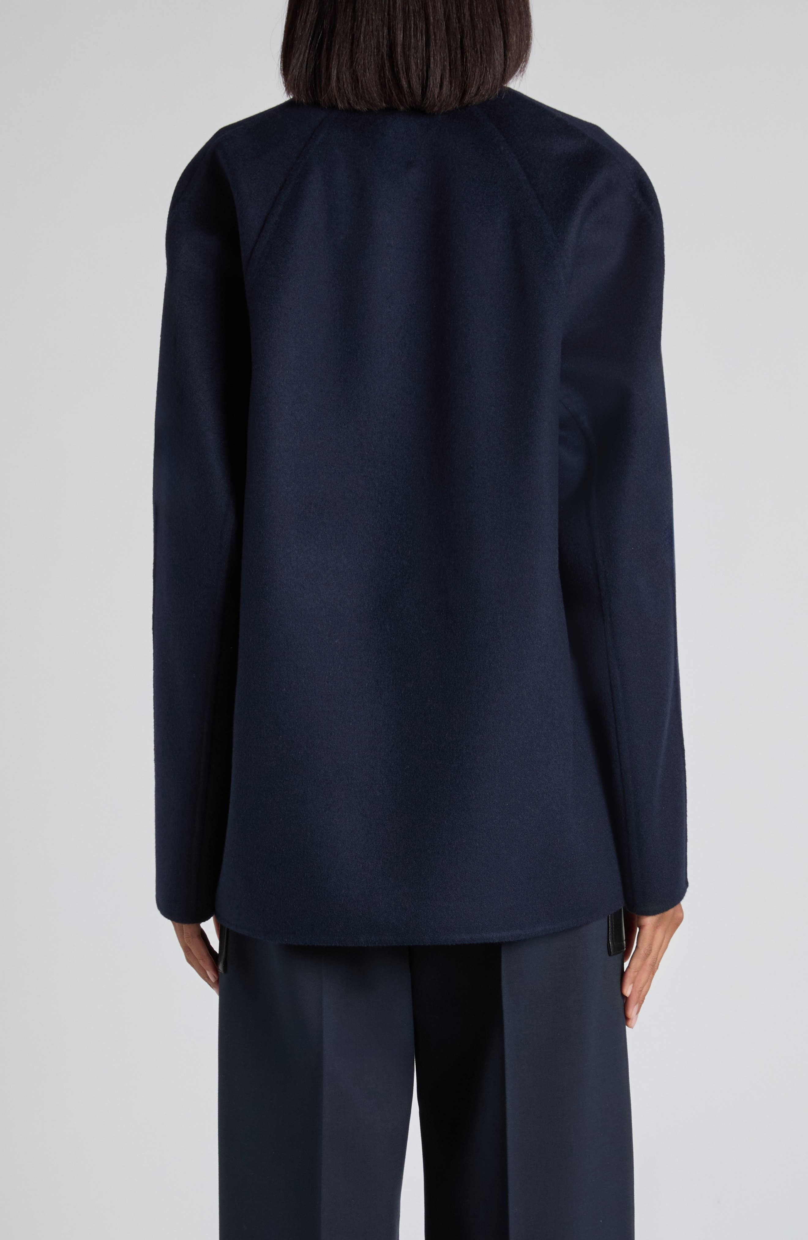 Bottega Veneta Light Wool & Cashmere Double Face Coat in 4121 Navy at Nordstrom - 3