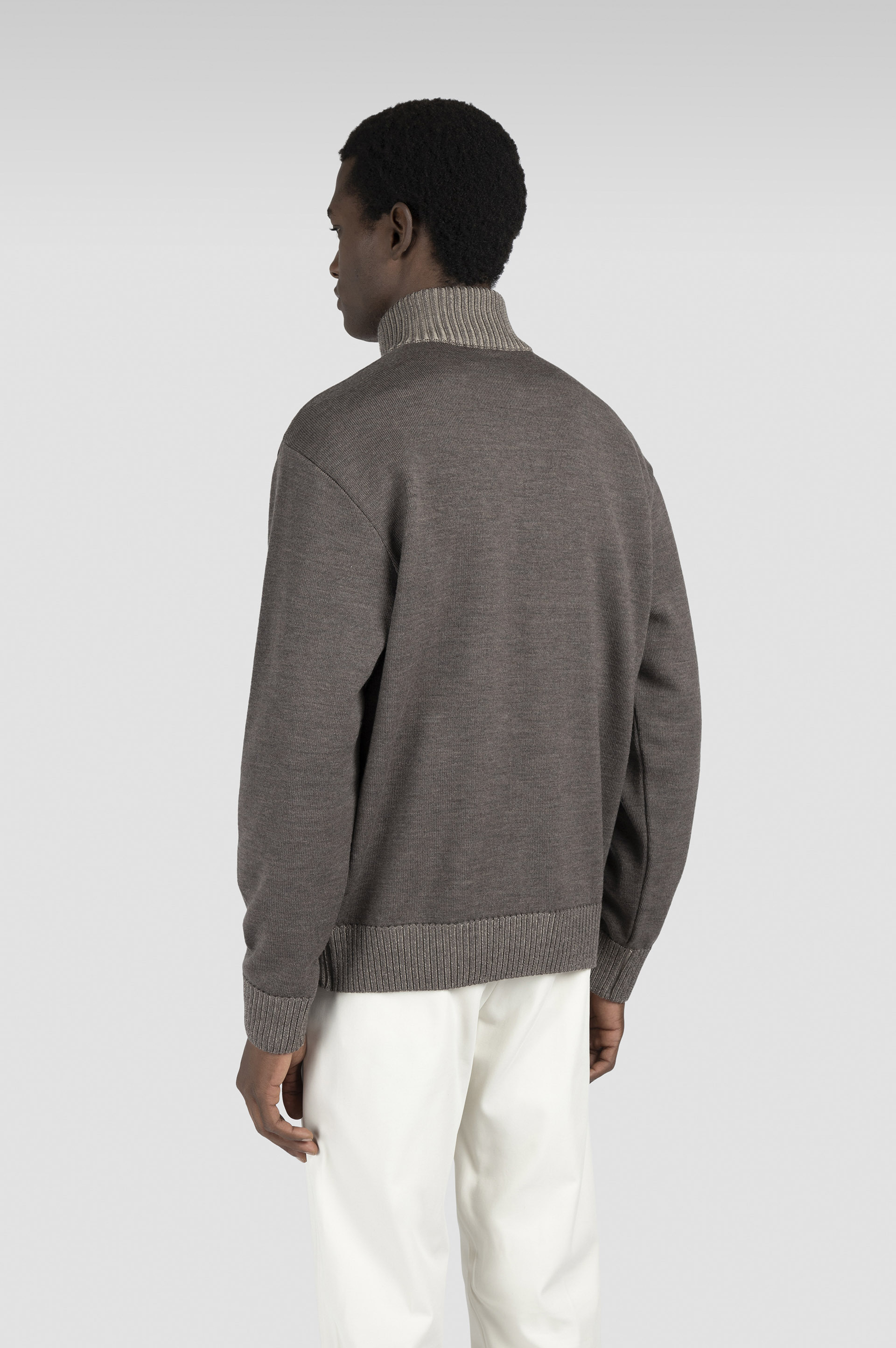 SOFT COOL TOUCH WOOL HALF ZIP SWEATER - 3