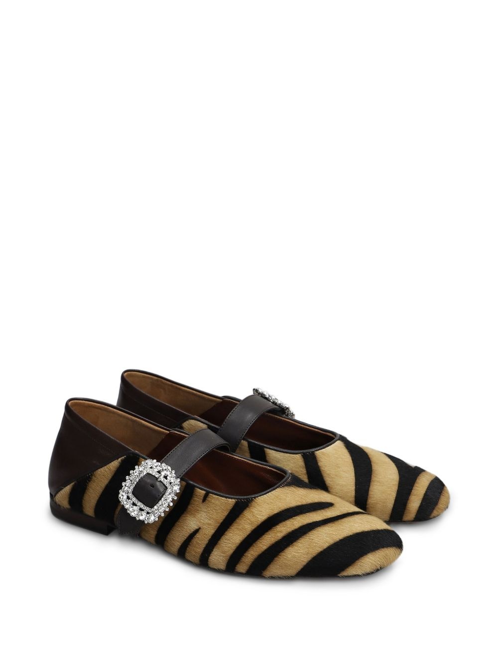 animal-print ballerina shoes - 2