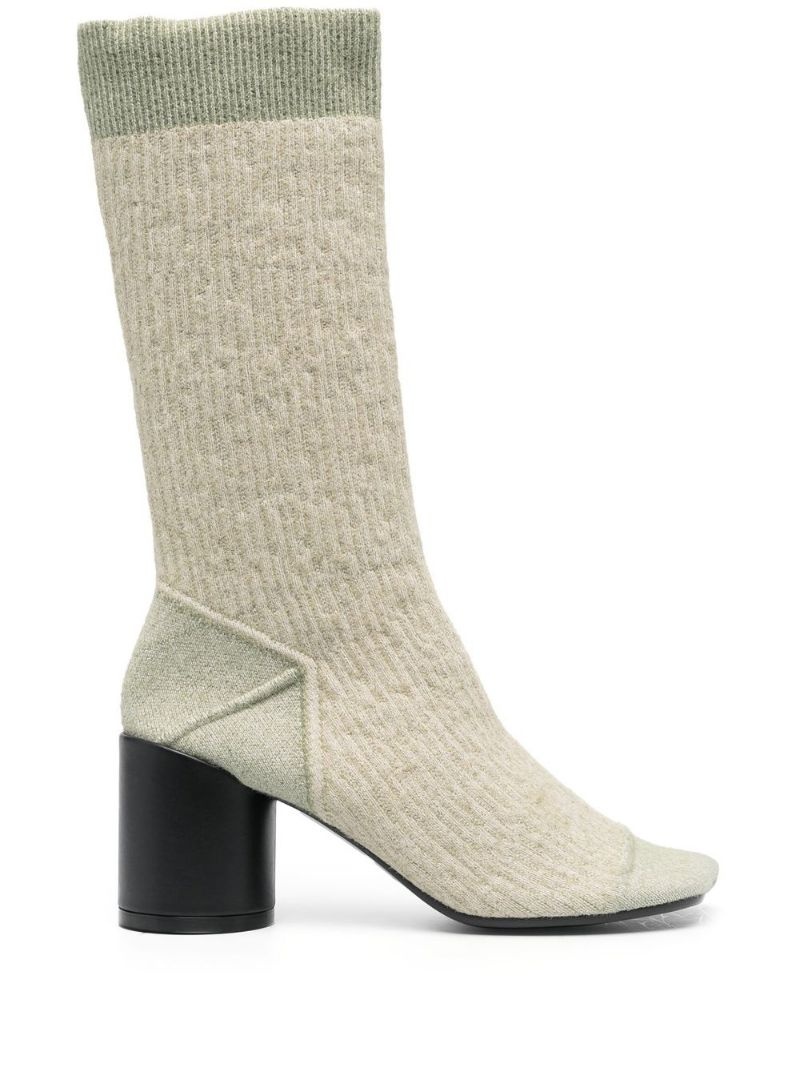 ribbed-knit sock boots - 1