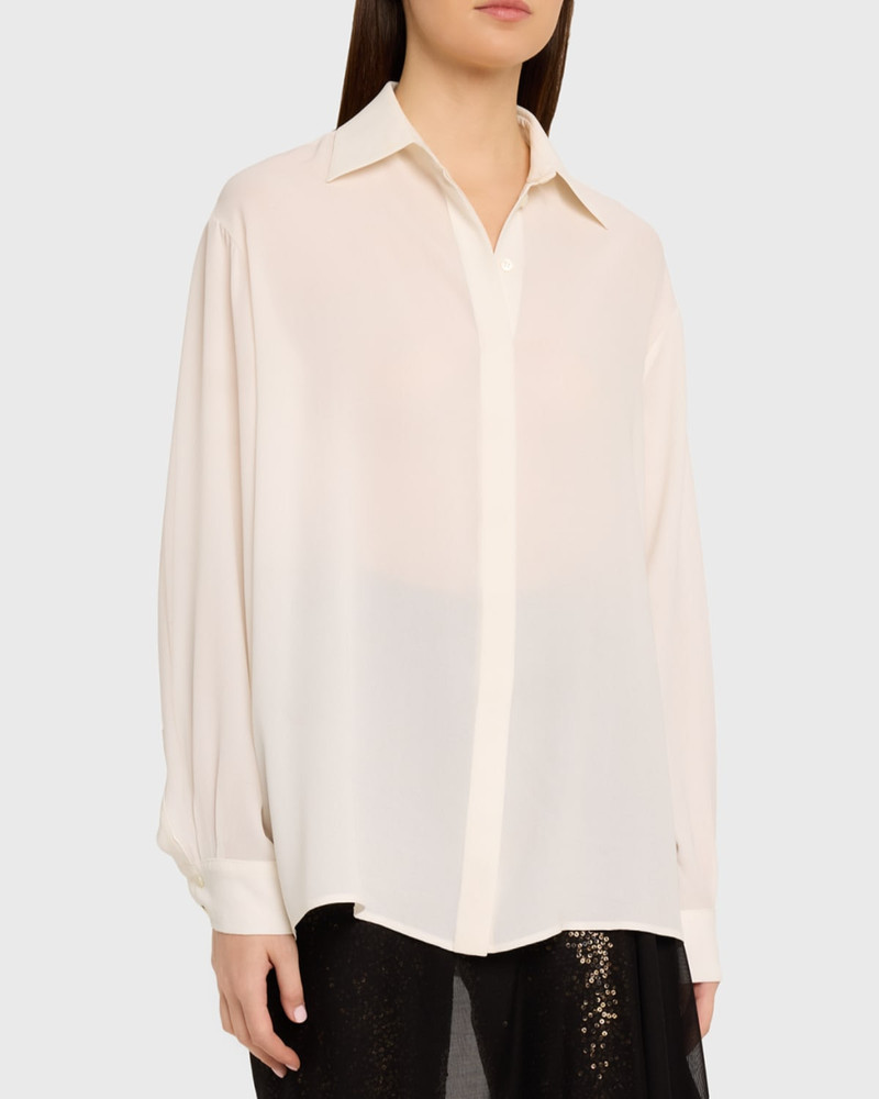 Button-Down Silk Boyfriend Shirt 4