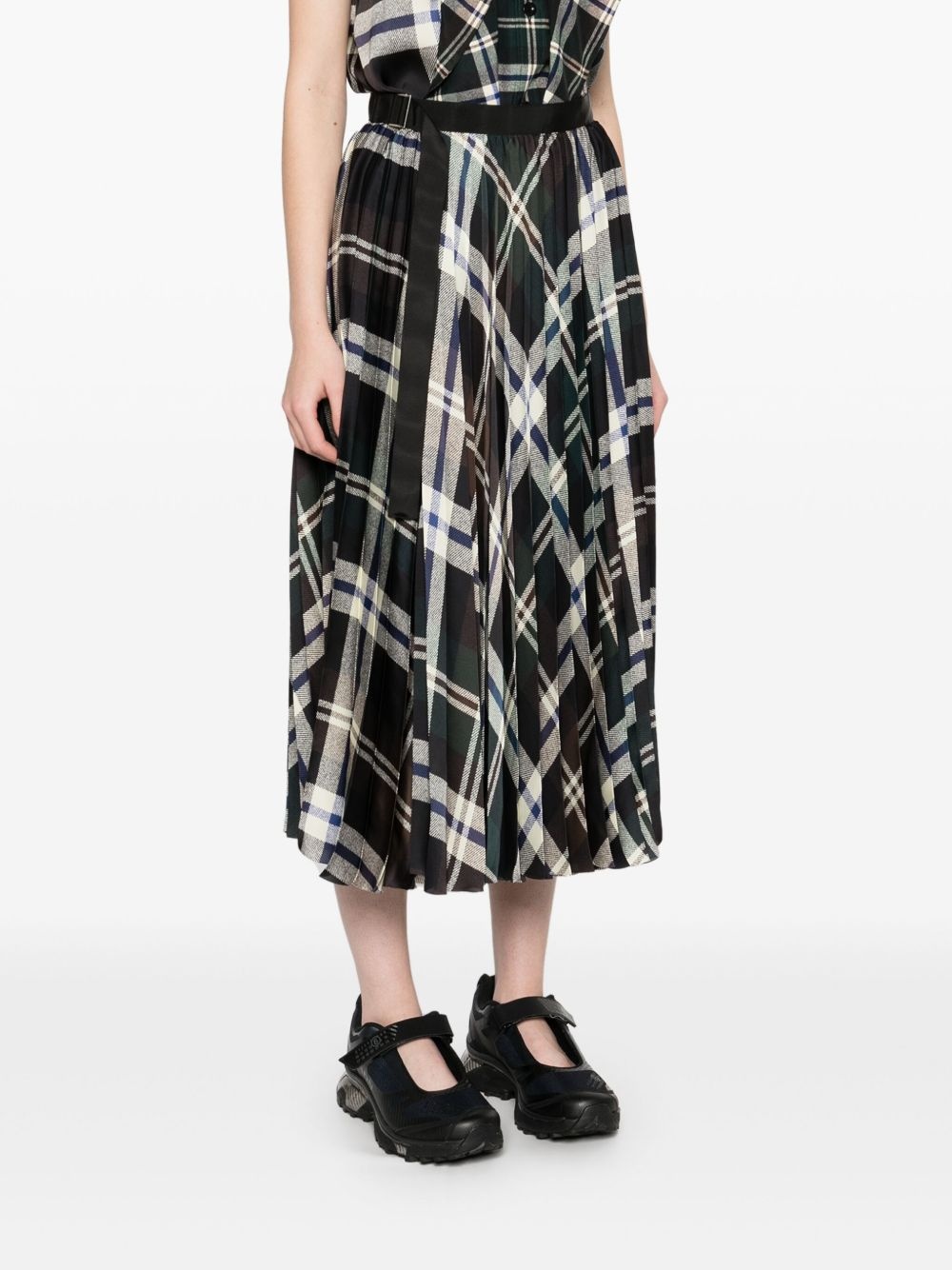 checked midi skirt - 3