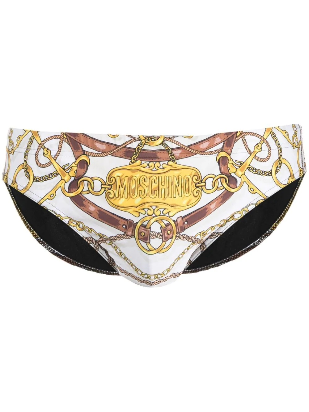 baroque-print logo swim trunks - 1