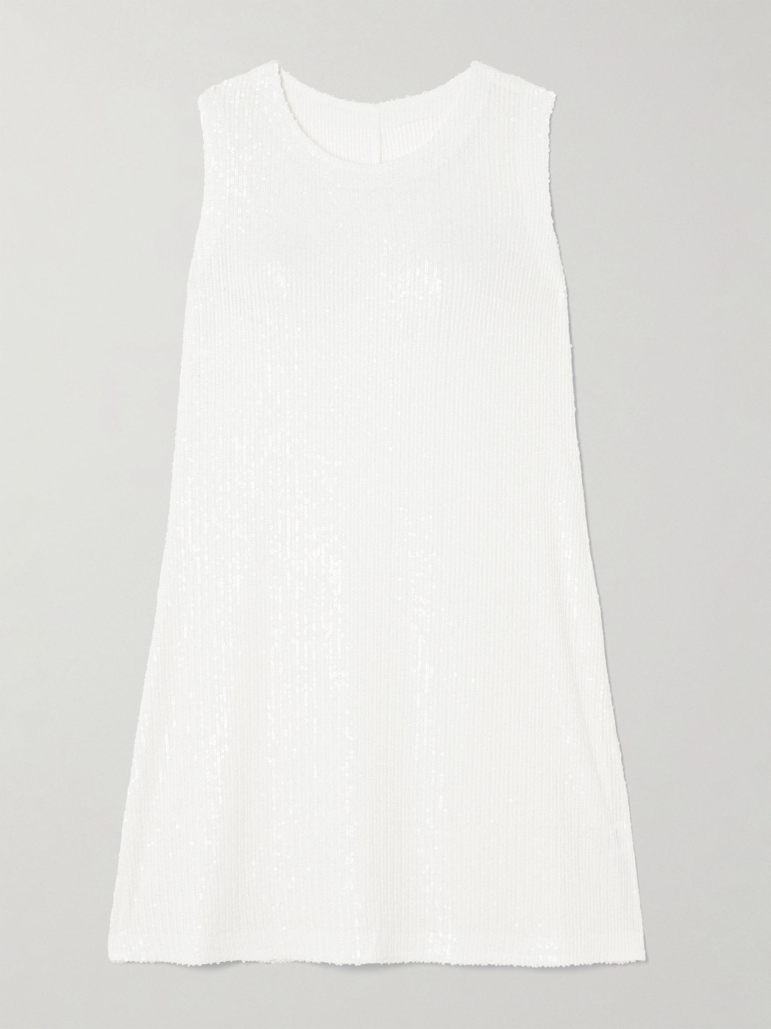 Sequined jersey mini dress White - 1