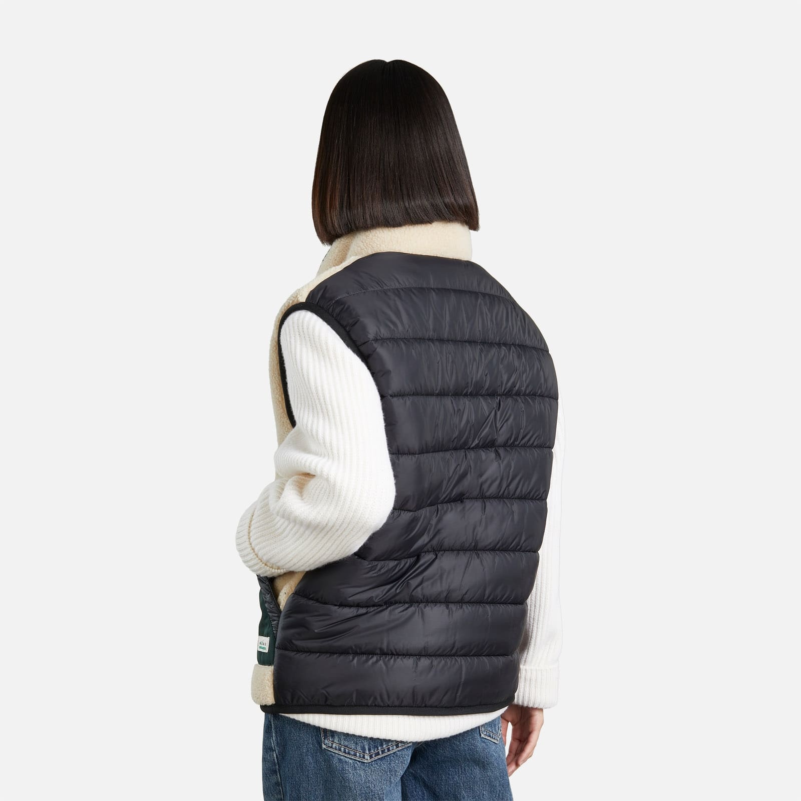 Bimaterial Gilet Beige - 8