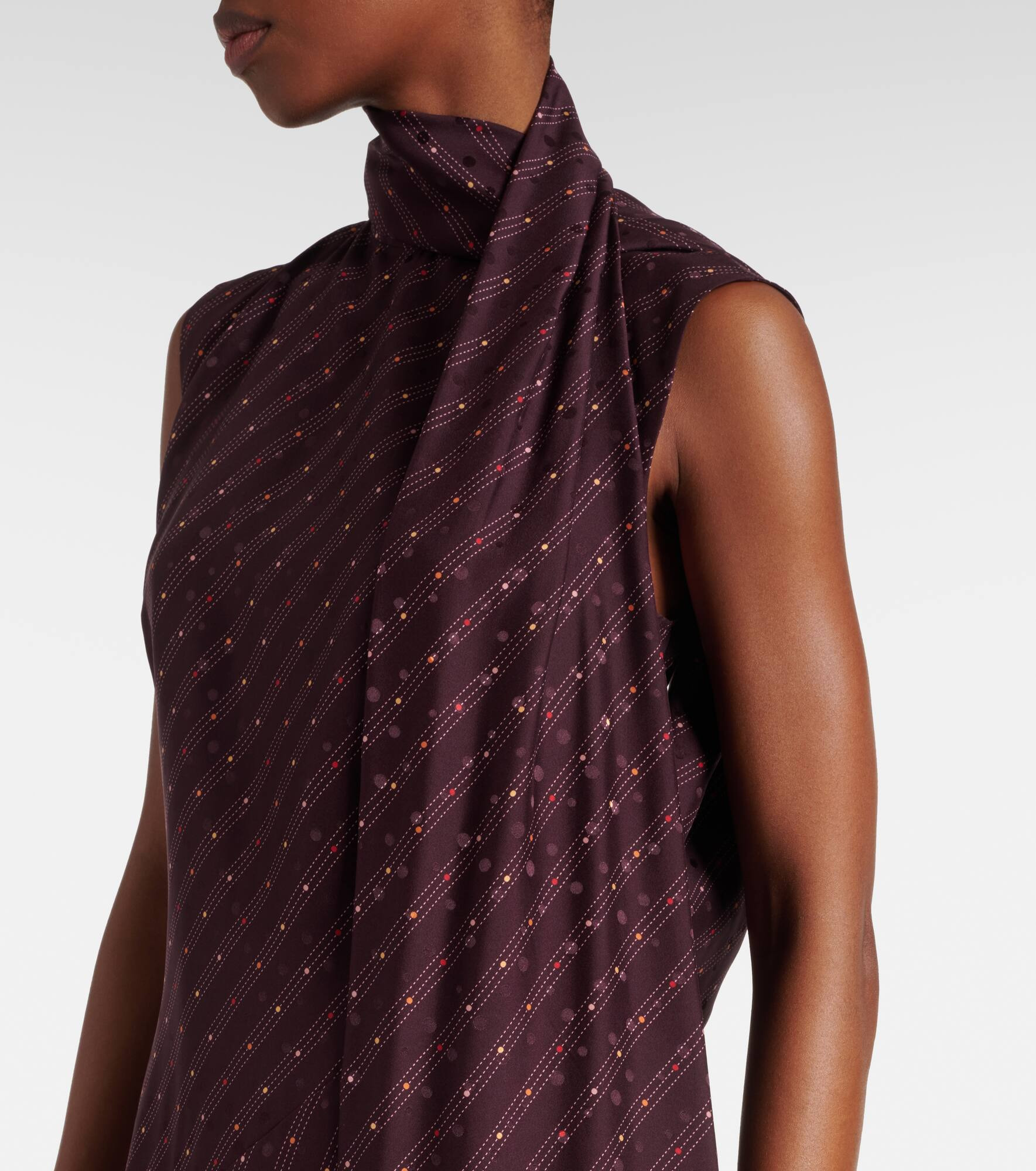 Dale asymmetric silk maxi dress - 4