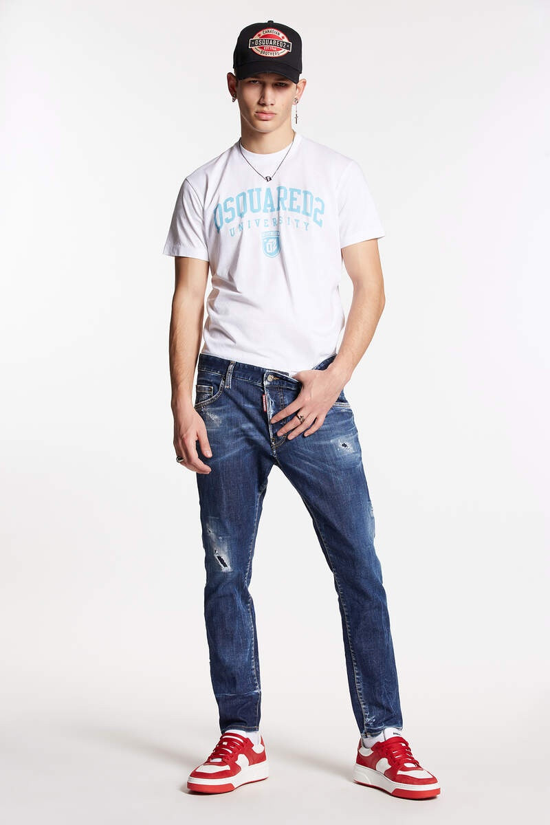 DARK SCAR WASH SKATER JEANS - 1