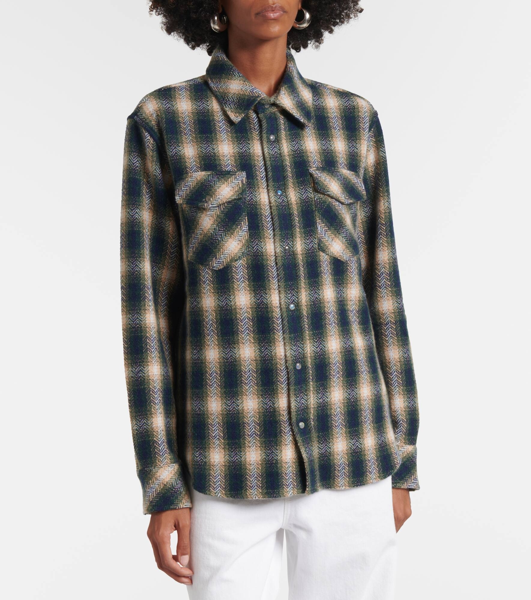 Tartan cashmere shirt - 4