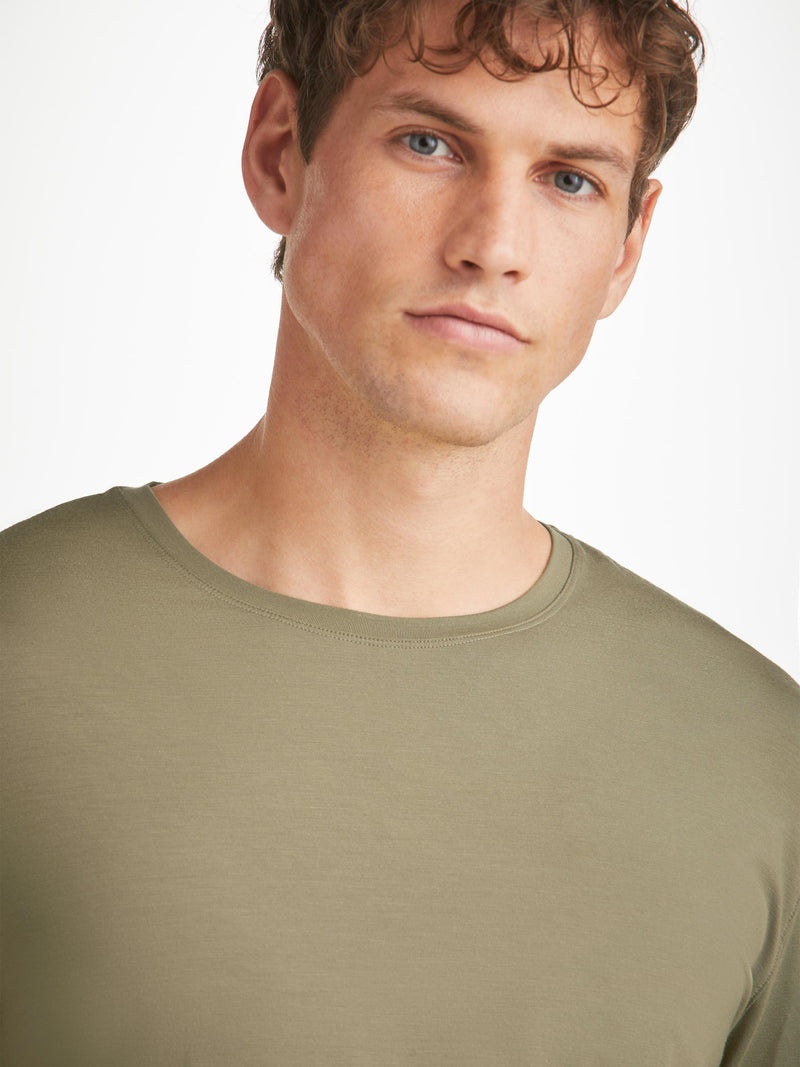 Men's Long Sleeve T-Shirt Basel Micro Modal Stretch Khaki - 5