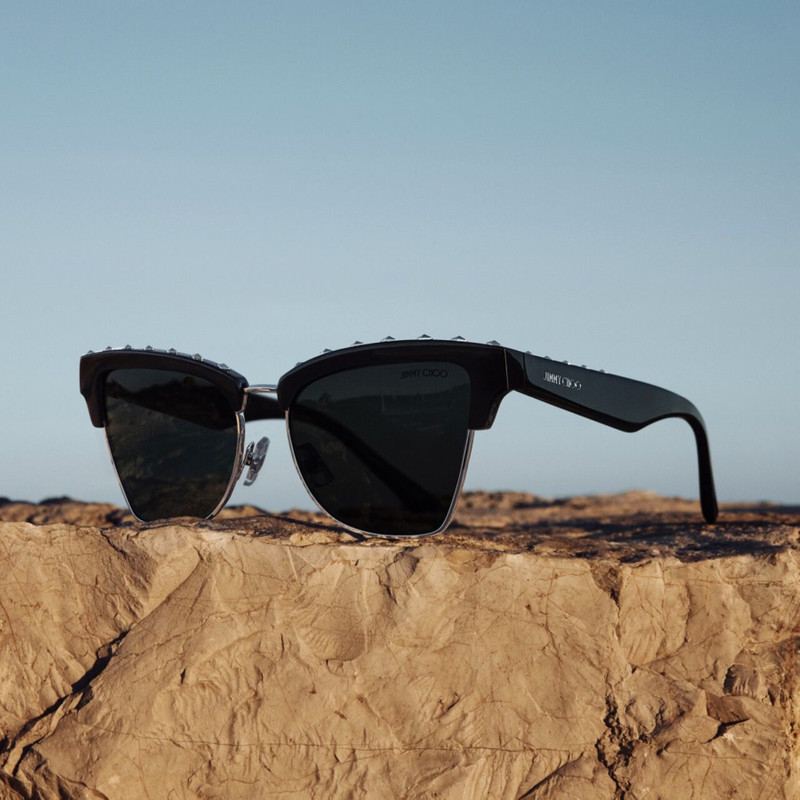 Maxime Black Butterfly Frame Sunglasses with Studs 5