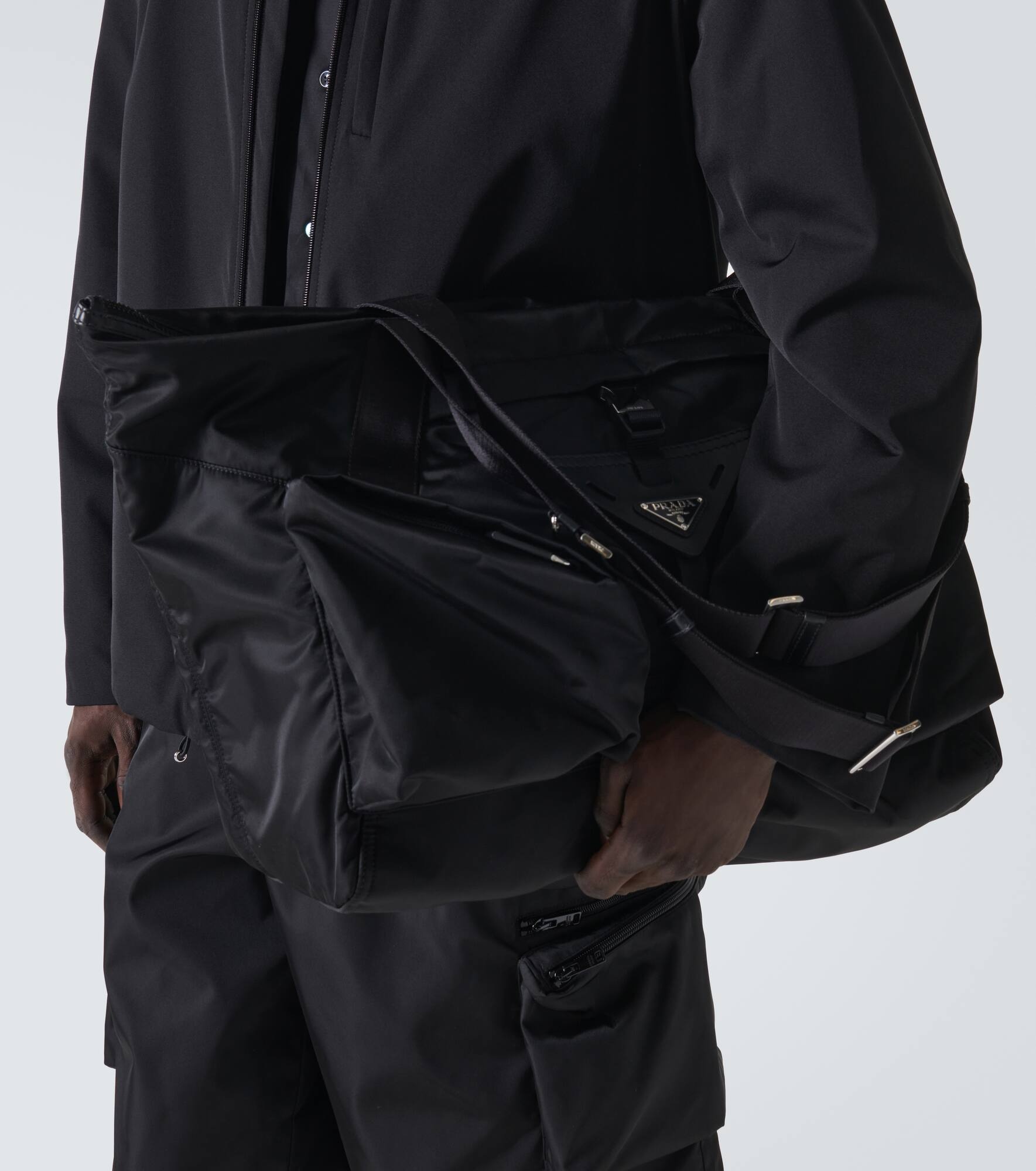 Re-Nylon leather-trimmed duffel bag - 3