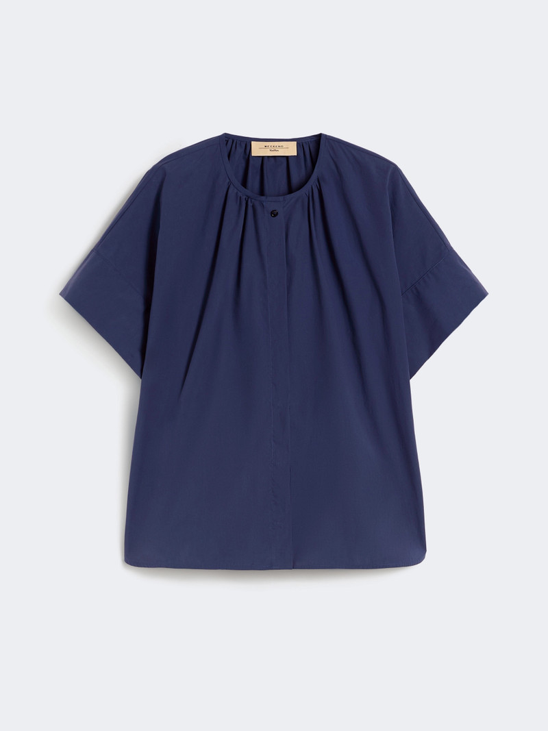 EDUCATA Cotton poplin crew-neck shirt - NAVY 1