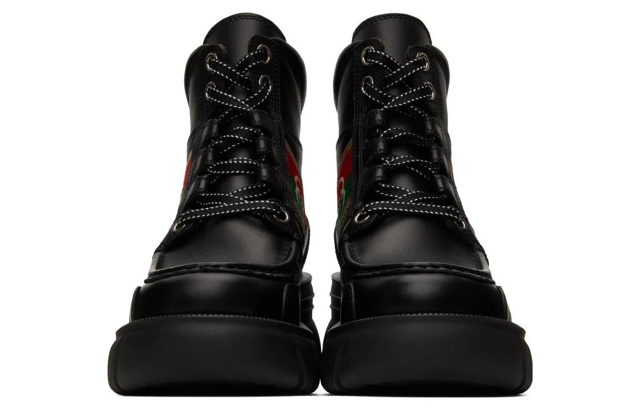 (WMNS) Gucci Interlocking Lace-Up Boots 'Black' 663594-DTNE0-1080 - 3