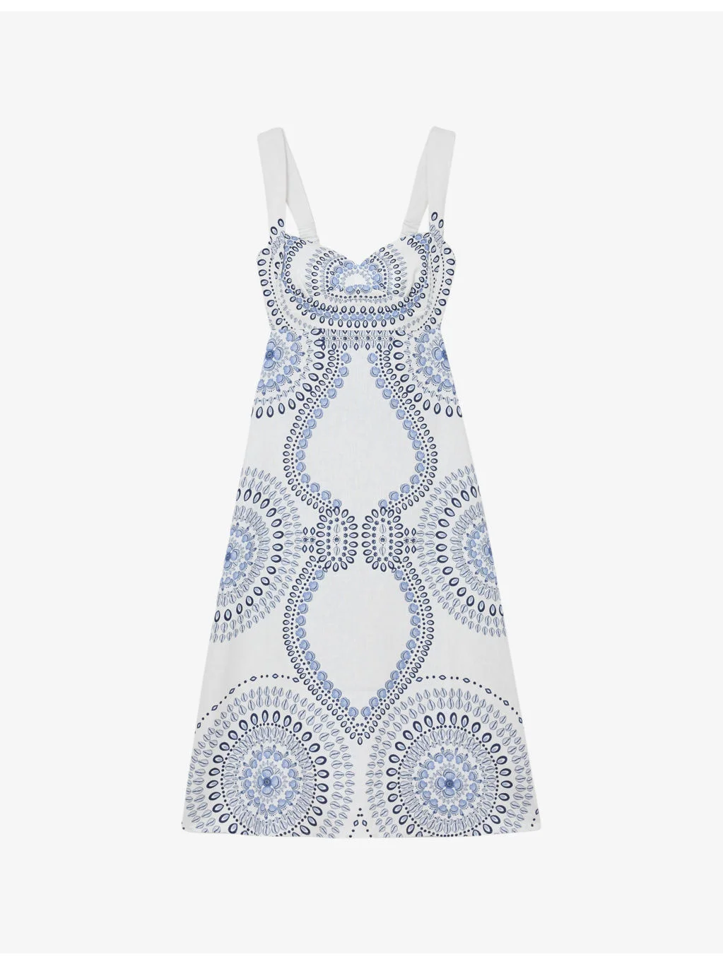 Addison Floral-Print Linen Midi Dress - 1