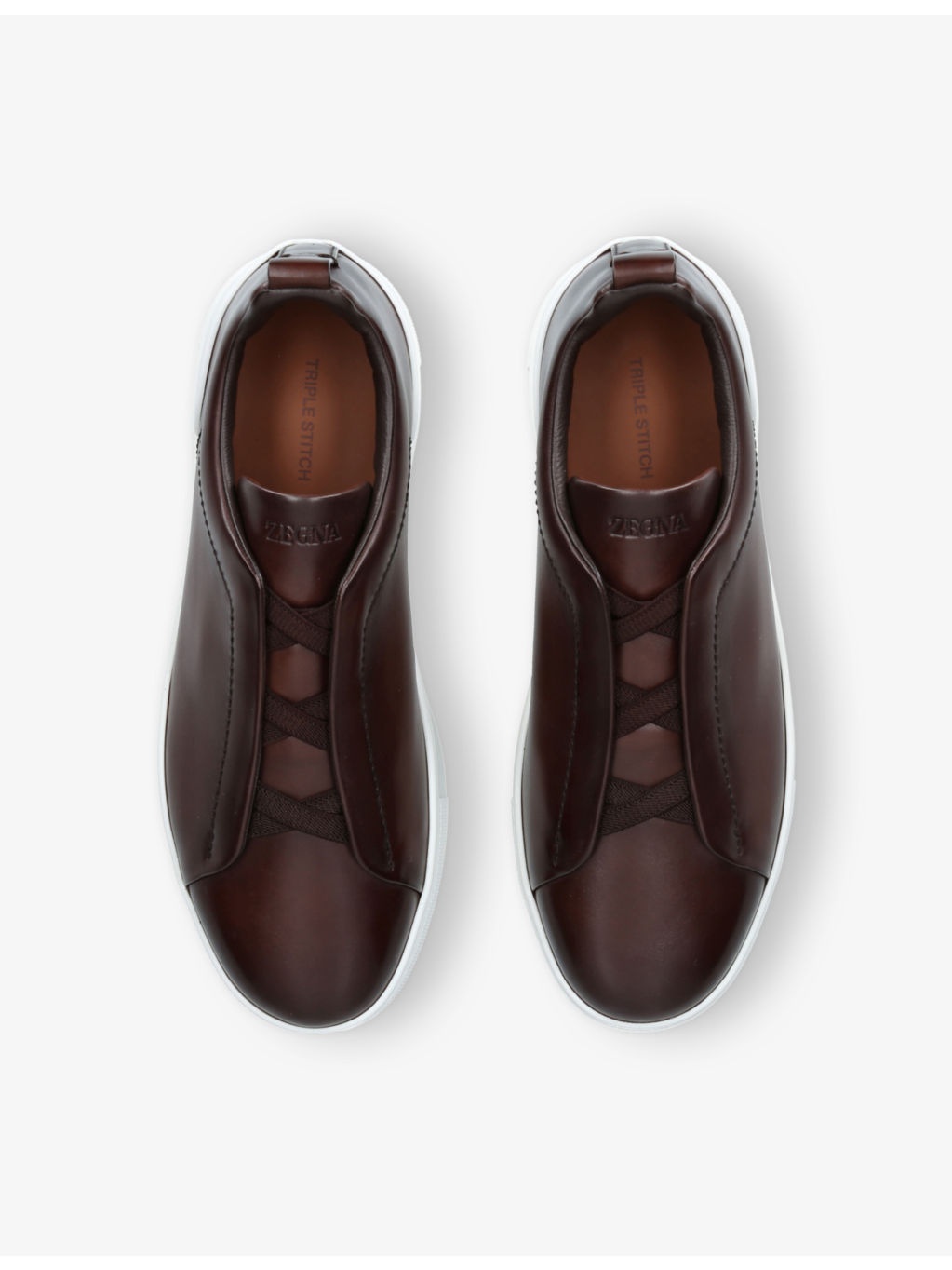 Triple Stitch Panelled Leather Low-Top Trainers - 2