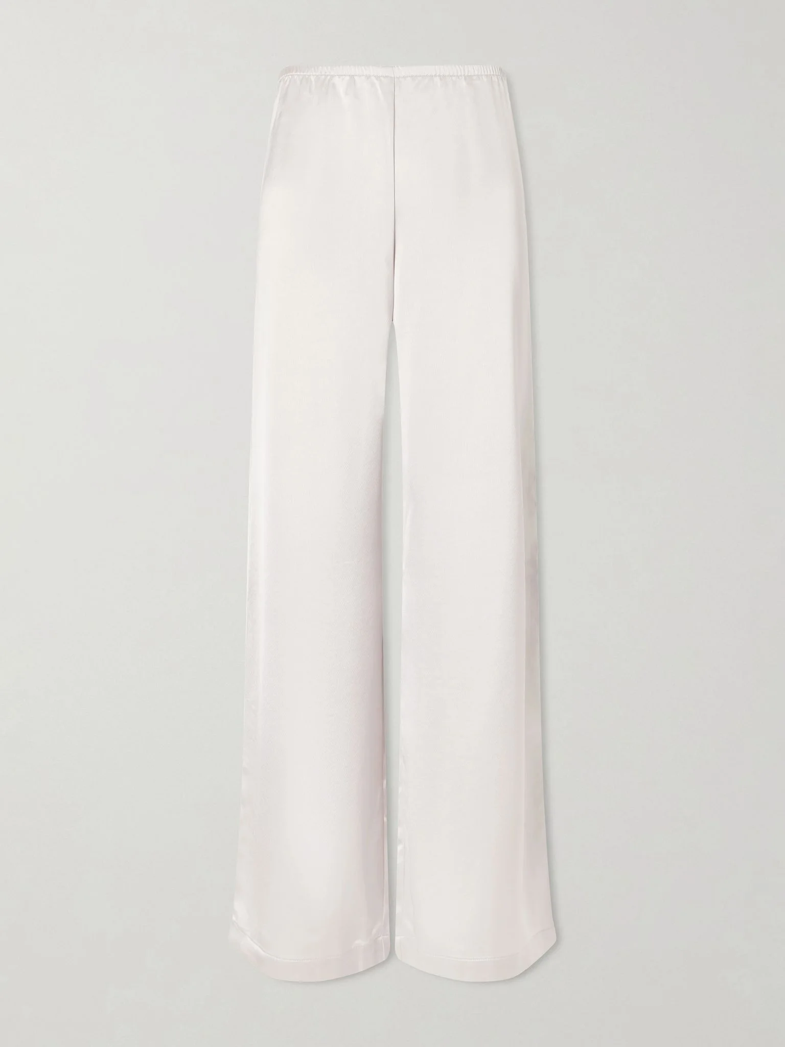 Barb satin wide-leg pants Silver - 1
