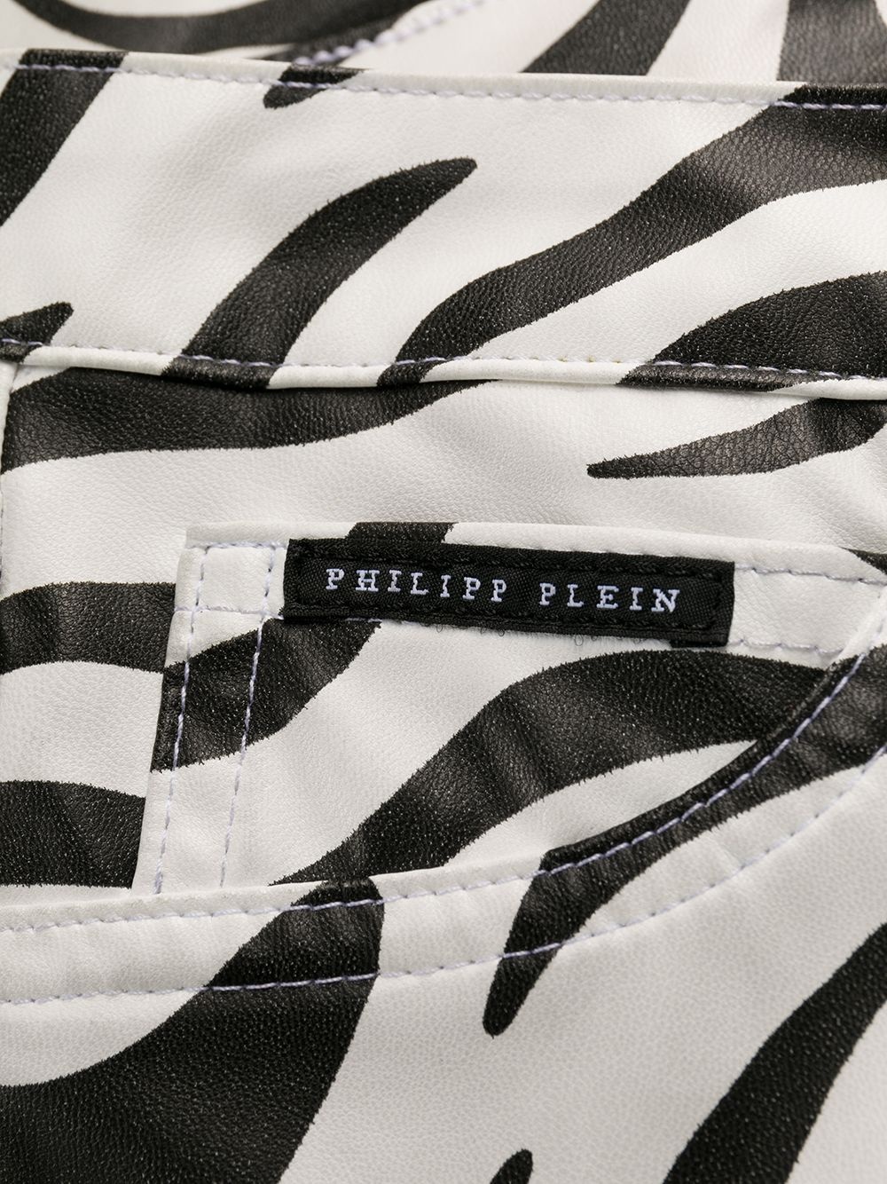 high-waisted zebra print trousers - 6