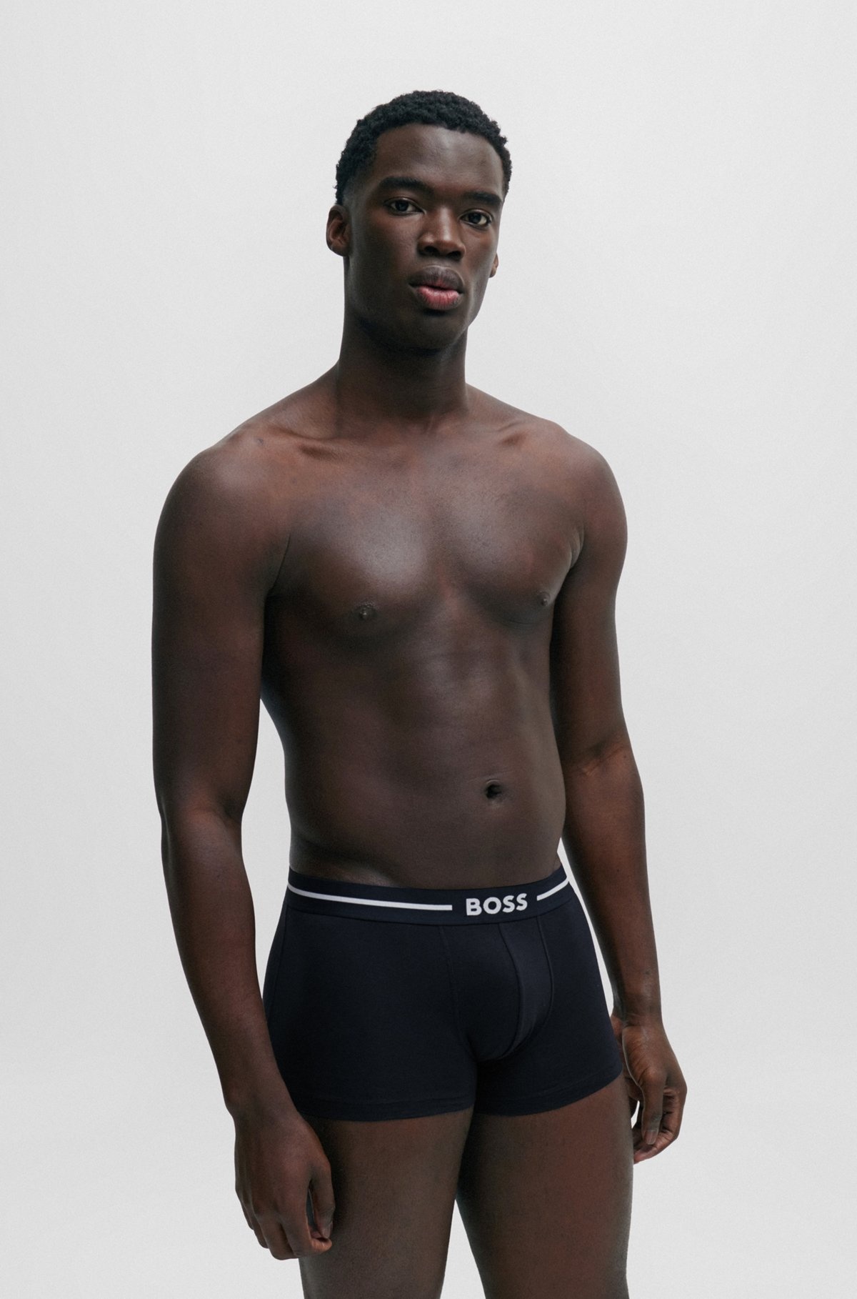 THREE-PACK OF STRETCH-COTTON TRUNKS WITH LOGO WAISTBANDS - 6