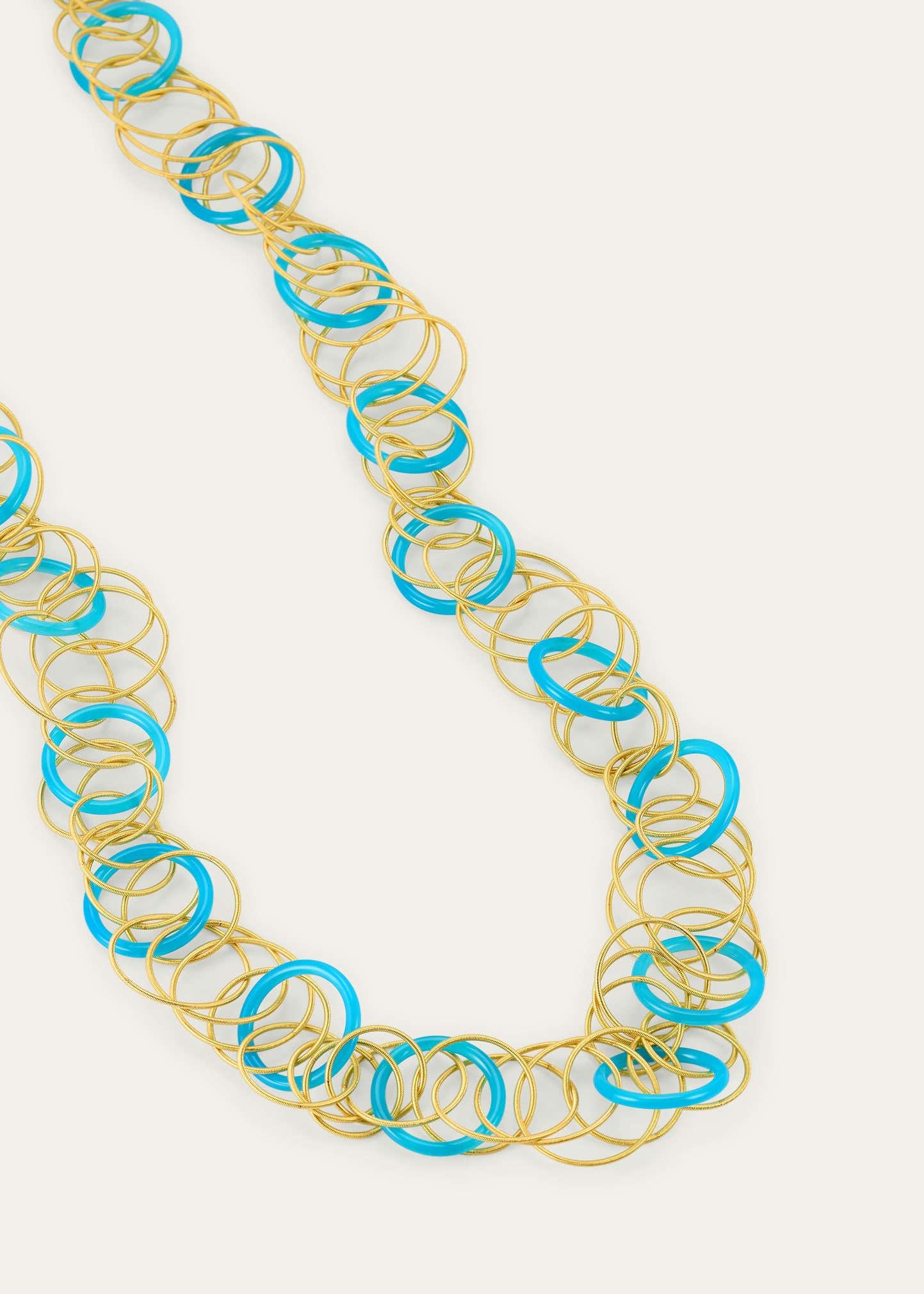 Hawaii Color 18K Yellow Gold Chalcedony Long Necklace, 98cm - 3