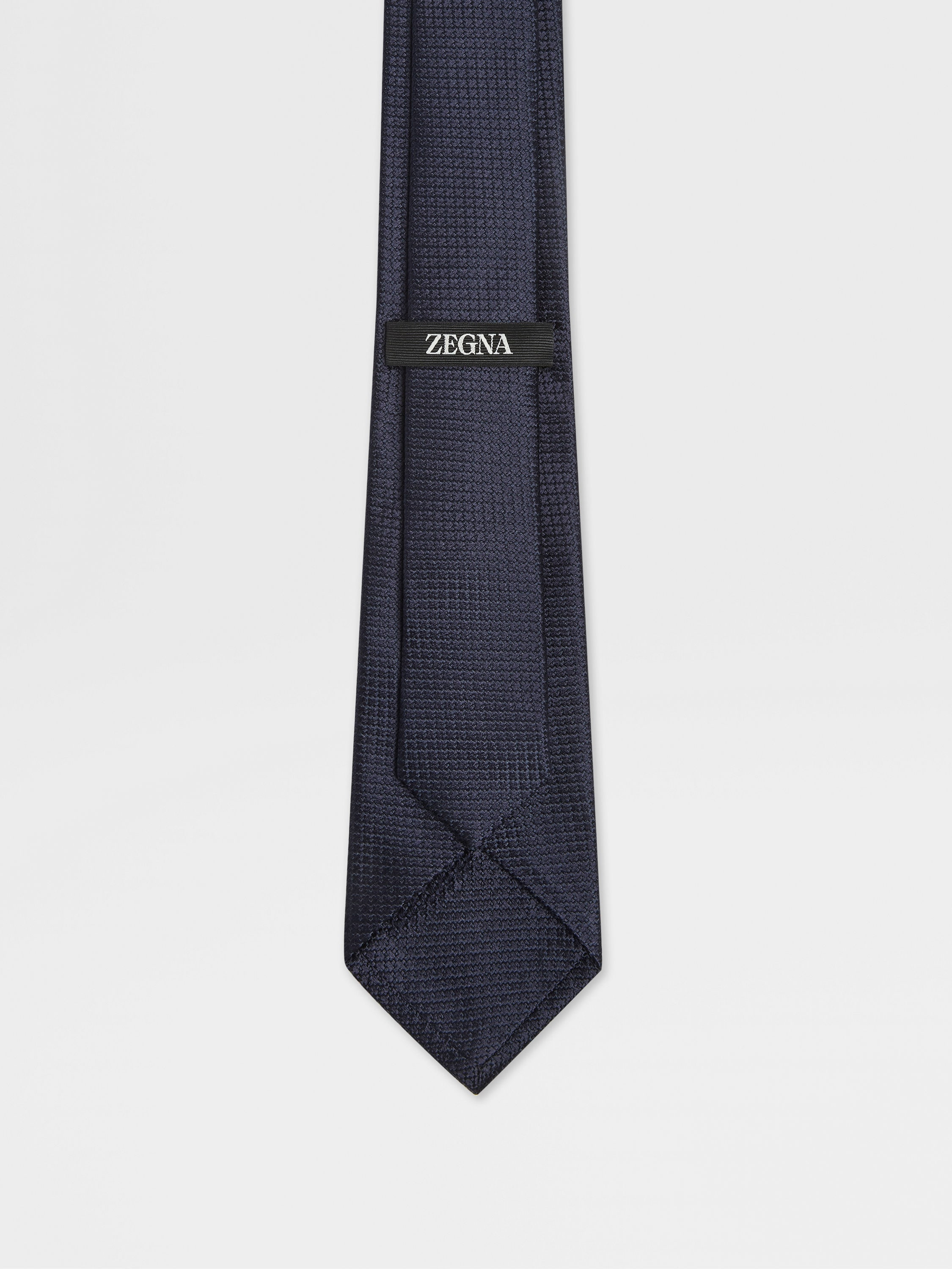 DARK BLUE SILK TIE - 3