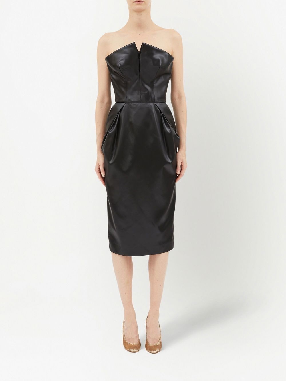 strapless midi dress - 2
