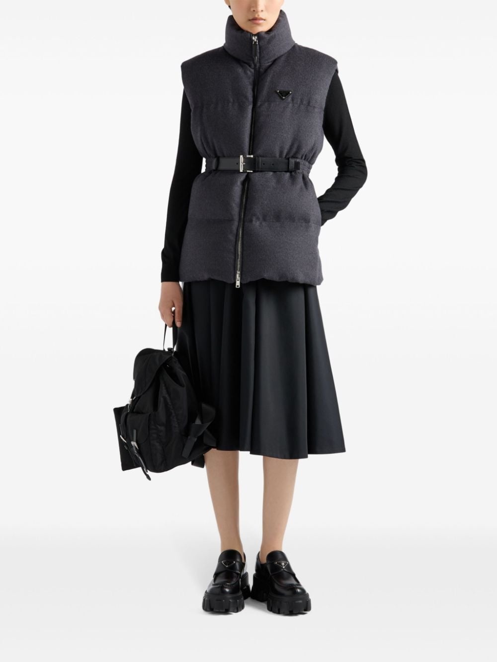 belted down-padded gilet - 2
