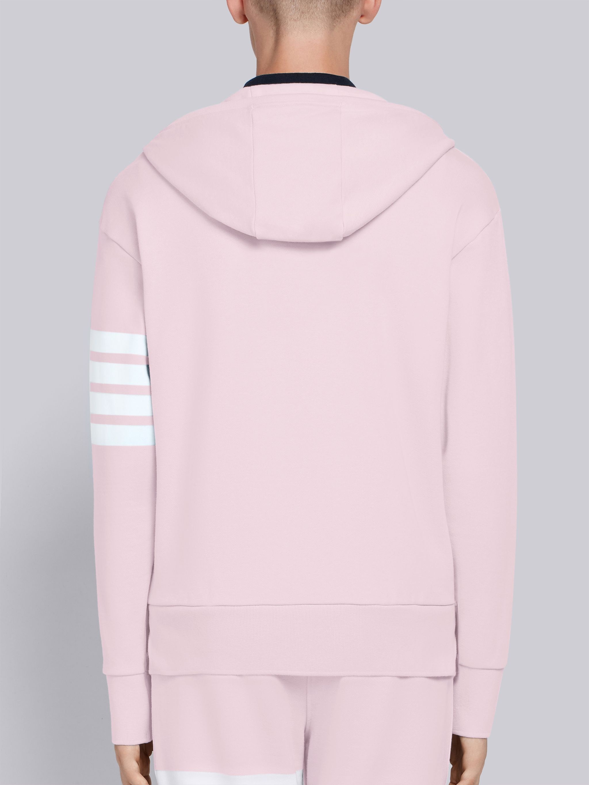 Light Pink Classic Loopback Jersey 4-Bar Zip-up Hoodie - 3