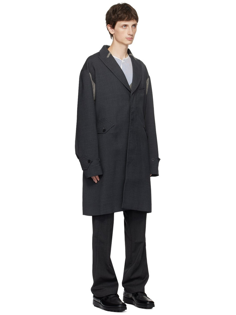 Gray Peaked Lapel Coat 2