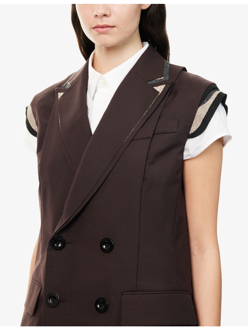 Double-Breasted Relaxed-Fit Woven Vest - 5
