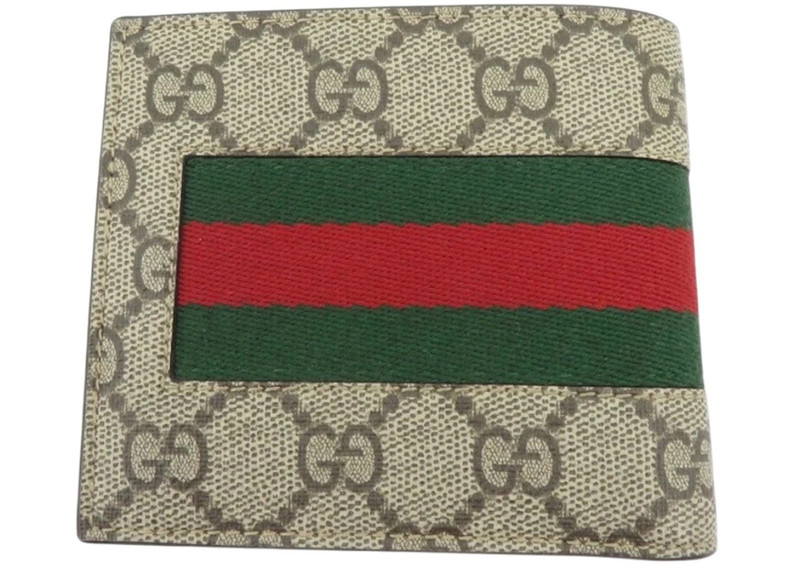 GUCCI Gucci GG Supreme Web Bifold Wallet with Coin Pouch Beige/Ebony outlook
