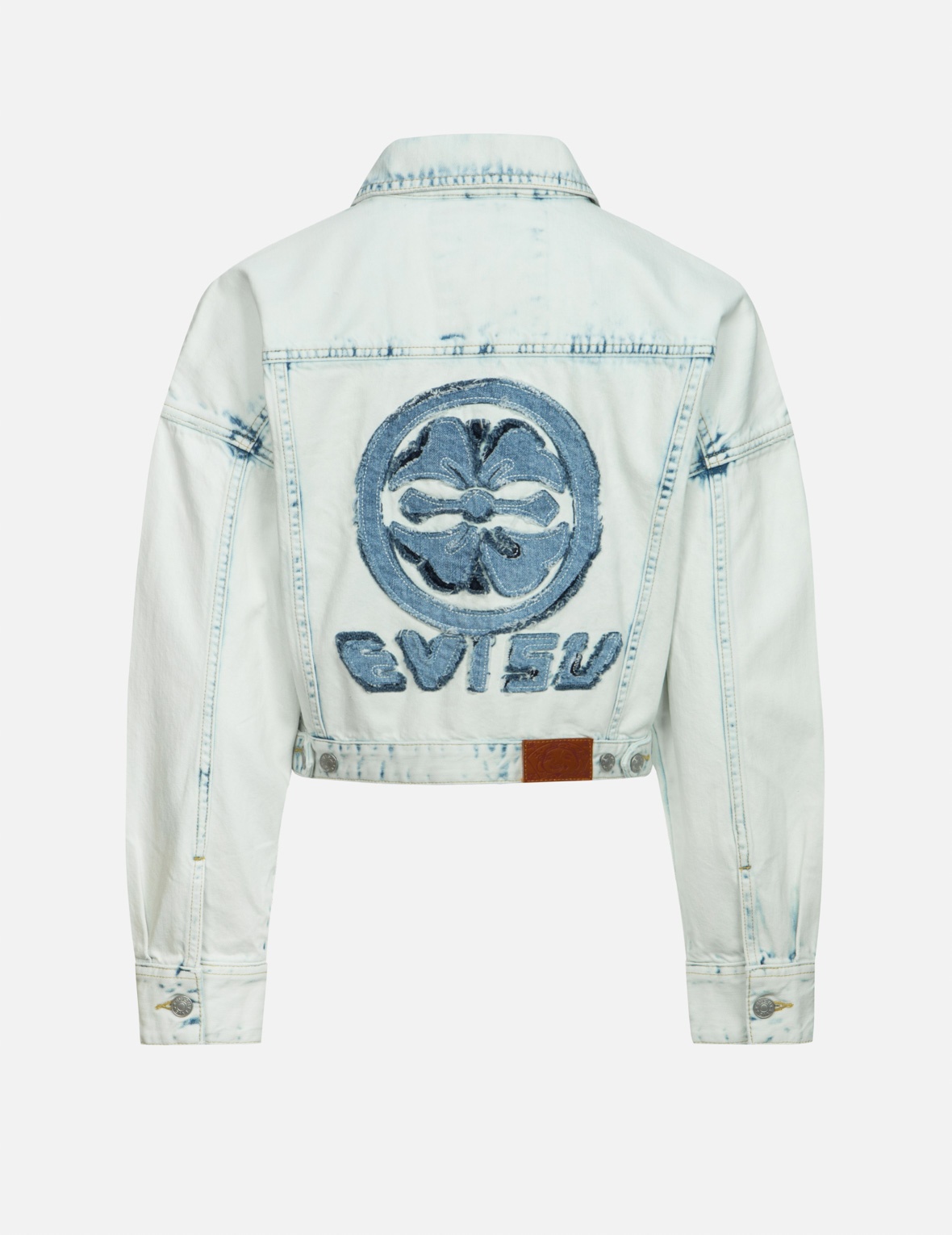 KAMON AND LOGO APPLIQUÉ FASHION FIT DENIM JACKET - 2