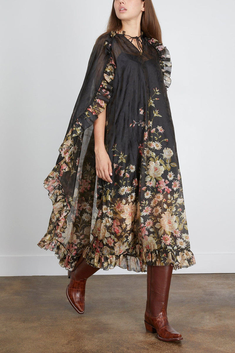 Sea Jolie Print Caped Midi Dress in Multi outlook