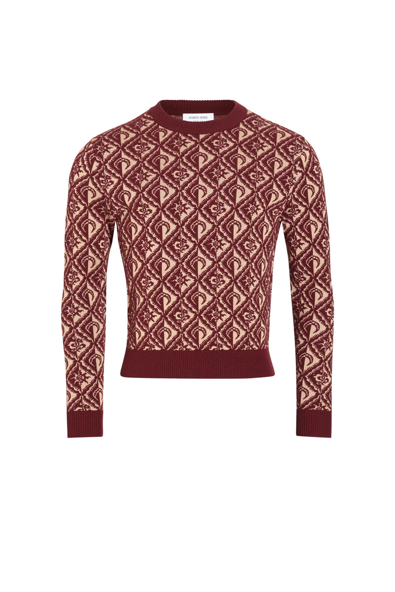 Moon Diamant Knit Jacquard Crewneck Pullover - 1