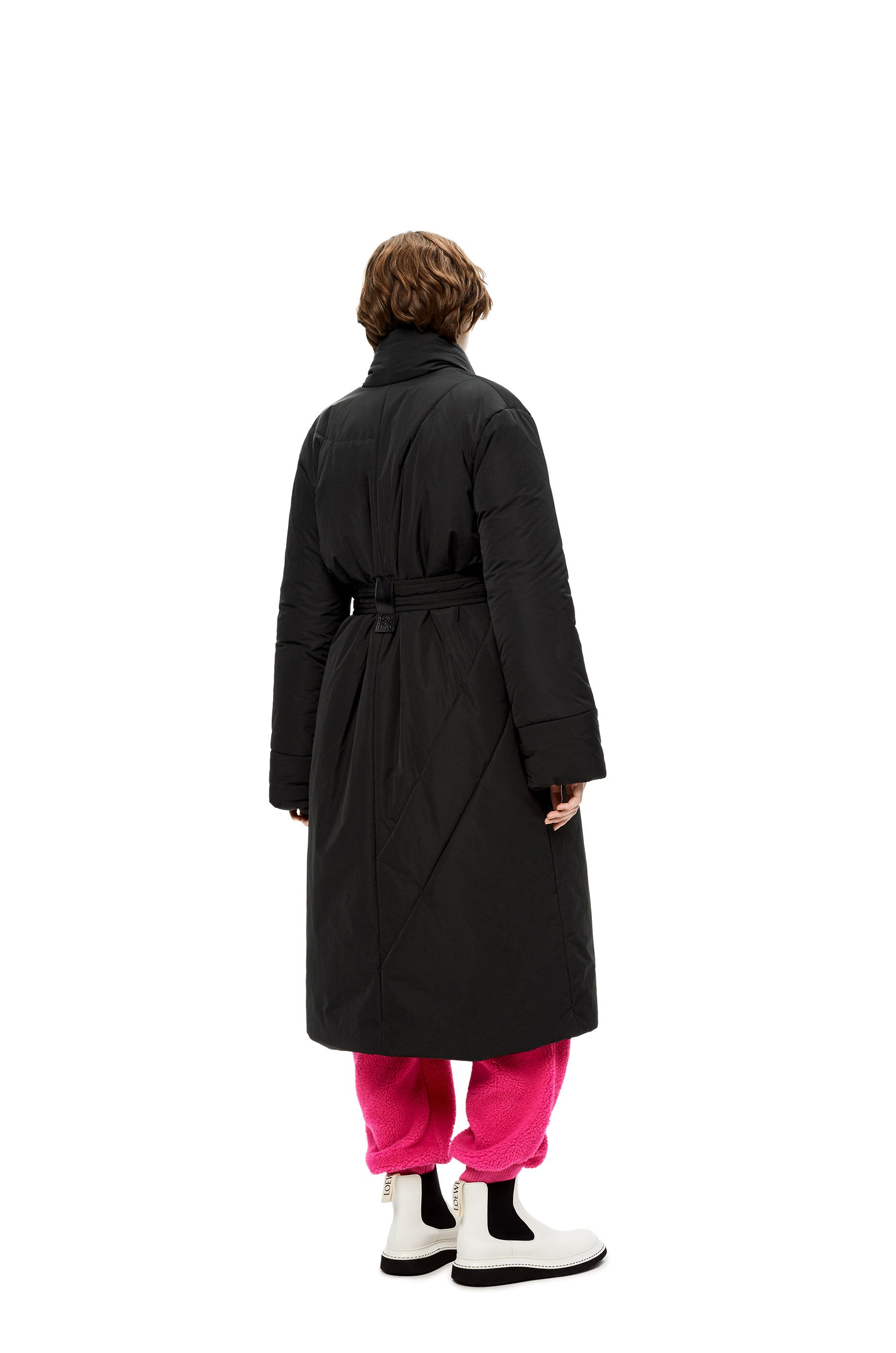 Belted padded coat in nylon - 4