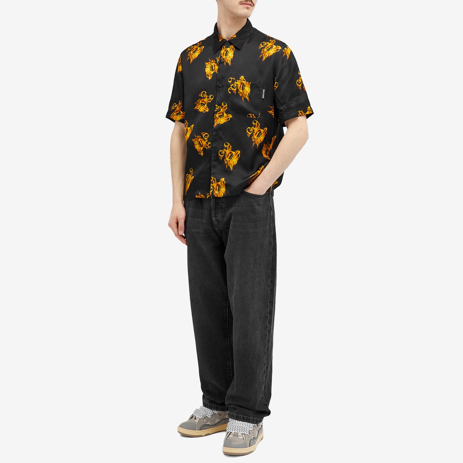 Palm Angels Burning Monogram Vacation Shirt - 4