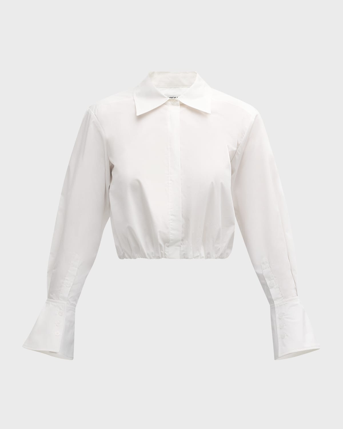 Blythe Cotton Poplin Button-Front Crop Shirt - 1