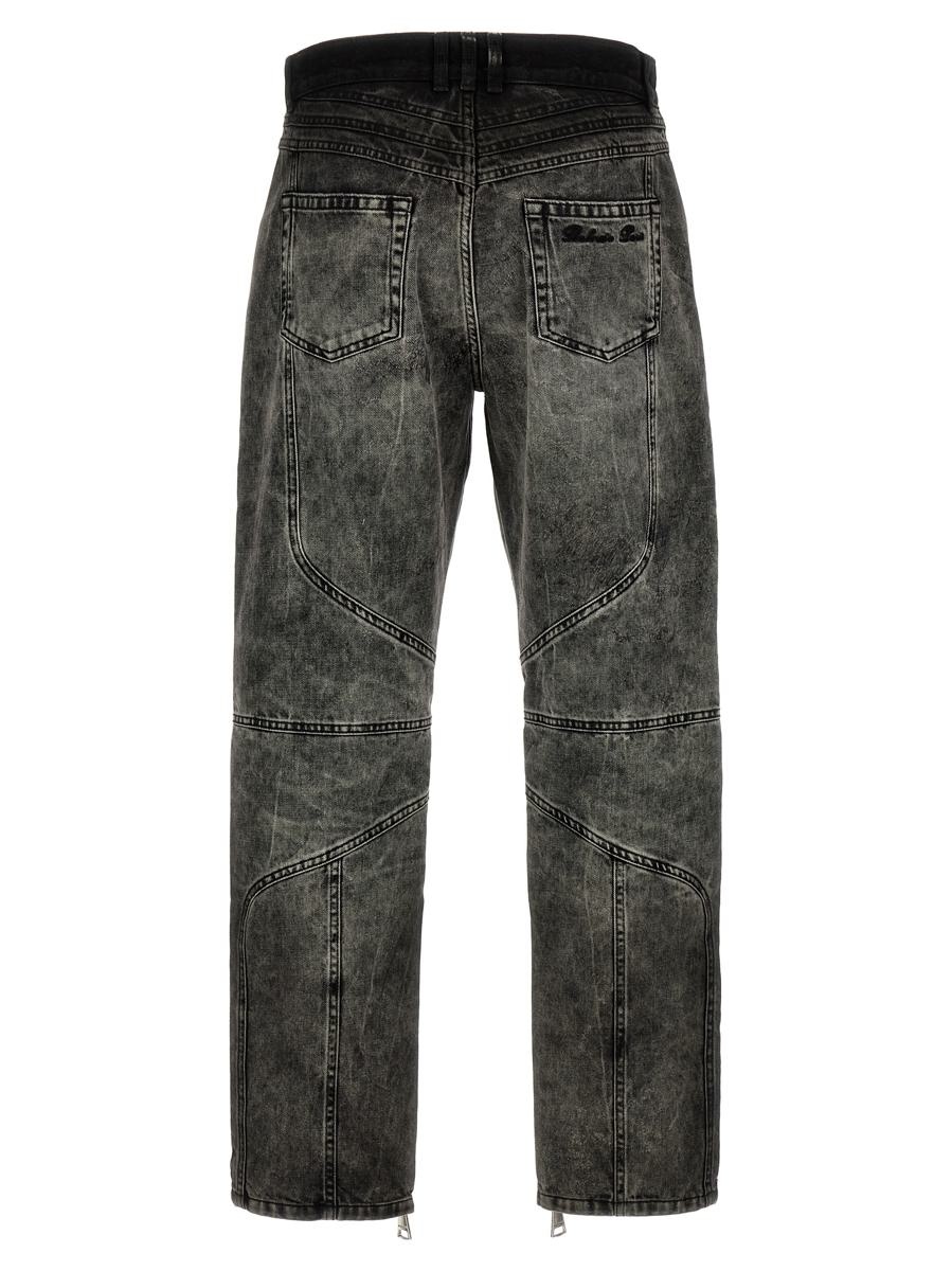 BALMAIN 'BLEACHED MOTOR DENIM' JEANS - 2