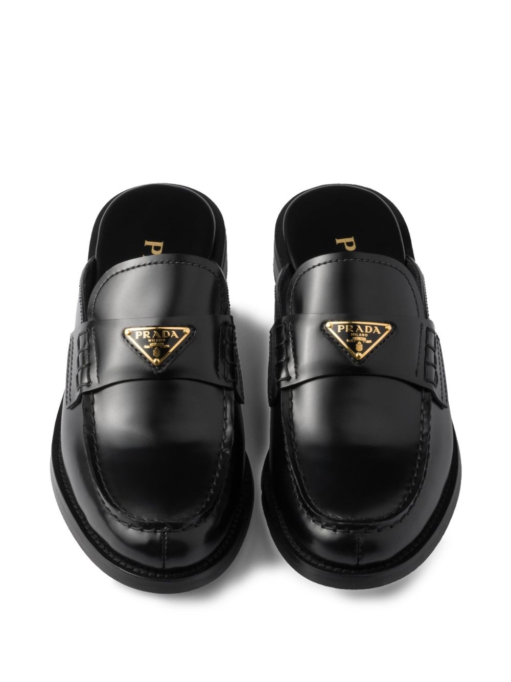 brushed leather mules - 4