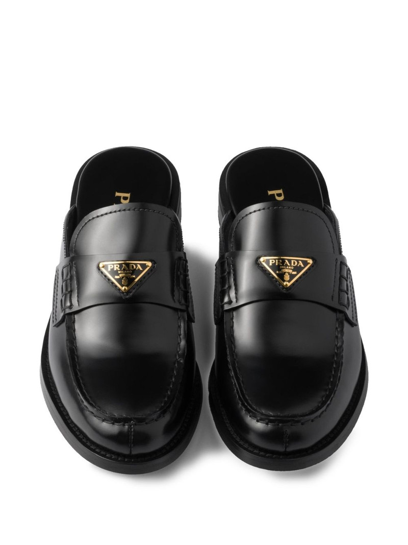 brushed leather mules 4