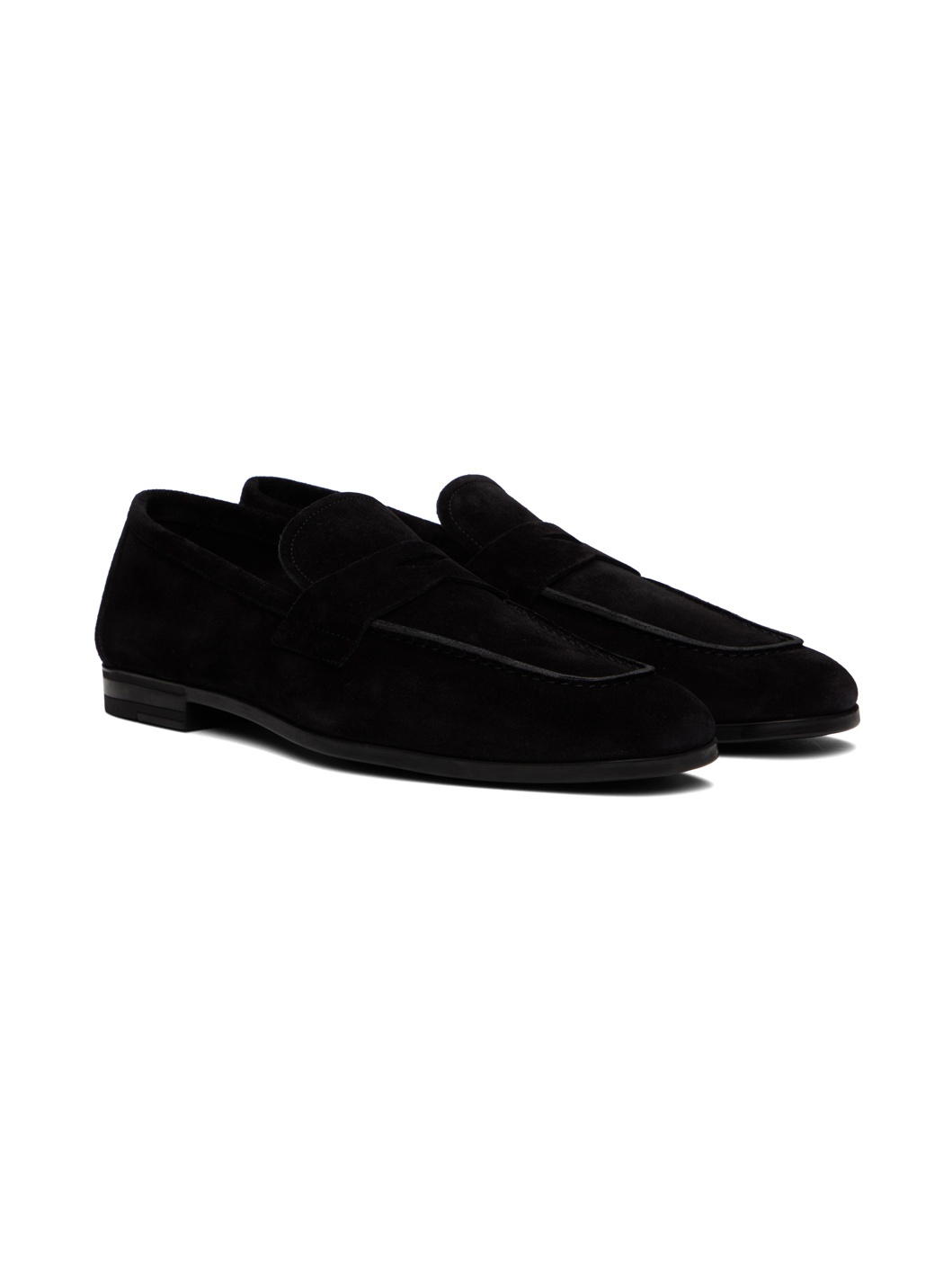 Black Suede Sean Twisted Band Loafers - 4